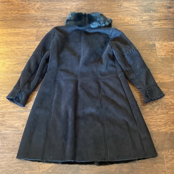 Coldwater Creek Faux Suede & Fur Winter Long Coat - Picture 8 of 8
